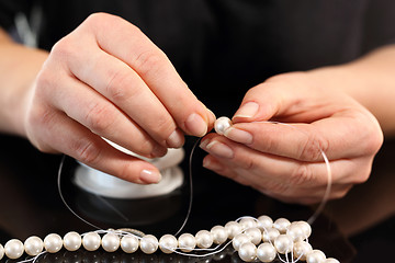 Image showing Pearl beads Natural pearls Creating jewelry with pearls