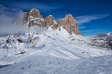 Image showing Ski resort in Dolomites, Italy