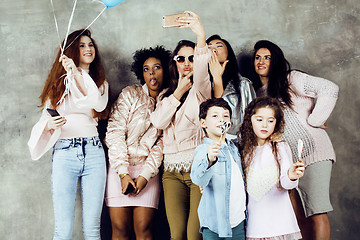 Image showing Lifestyle and people concept: young pretty diversity nations wom