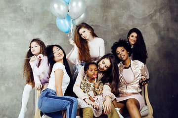 Image showing Lifestyle and people concept: young pretty diversity nations wom