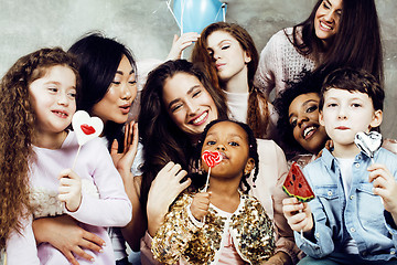 Image showing Lifestyle and people concept: young pretty diversity nations wom