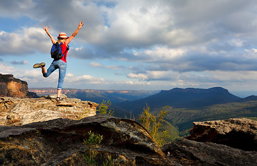 Image showing Happy Woman feeling elation, joy, success, accomplishment