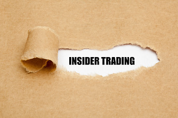 Image showing Insider Trading Torn Paper Concept