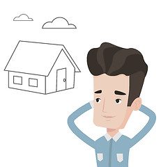 Image showing Man dreaming about buying new house.