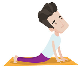 Image showing Man practicing yoga upward dog pose.