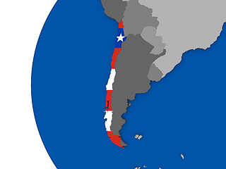 Image showing Chile on globe