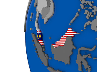 Image showing Malaysia on globe