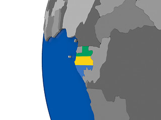 Image showing Gabon on globe