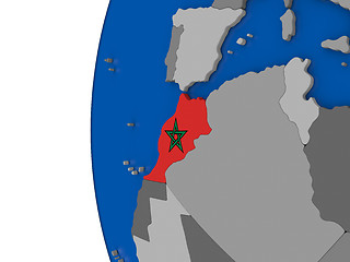 Image showing Morocco on globe