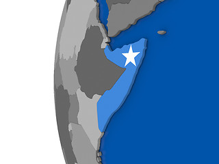 Image showing Somalia on globe