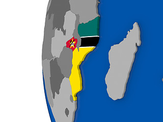 Image showing Mozambique on globe