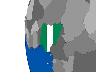 Image showing Nigeria on globe