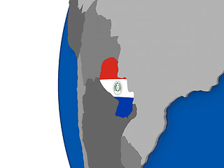 Image showing Paraguay on globe