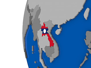 Image showing Laos on globe