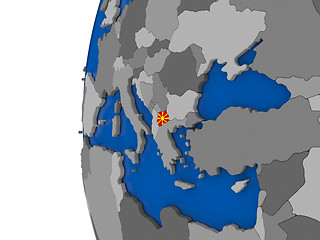 Image showing Macedonia on globe