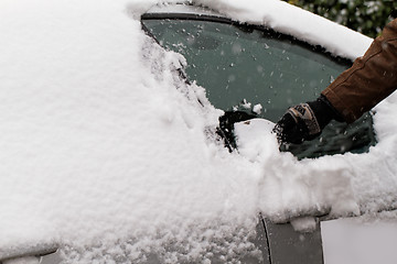 Image showing Snowy car