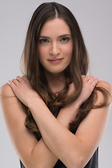 Image showing portrait  of beautiful young brunette woman