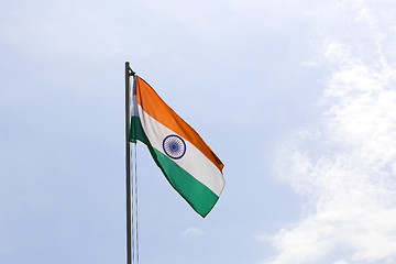 Image showing National flag of India on a flagpole