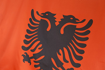 Image showing Closeup of flag of Albania