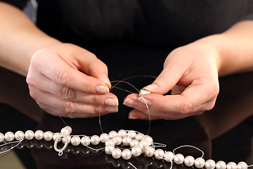 Image showing Pearl beads Natural pearls Creating jewelry with pearls