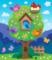 Image showing Tree with stylized birds theme image 4