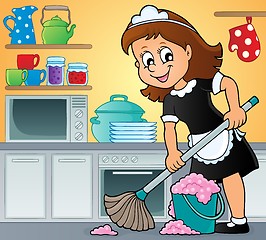 Image showing Cleaning lady theme image 3