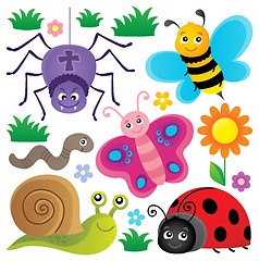 Image showing Spring animals and insect theme set 3