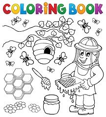 Image showing Coloring book with beekeeper