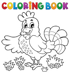 Image showing Coloring book happy hen