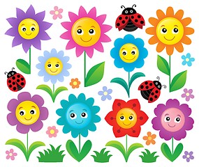 Image showing Happy flowers topic set 1