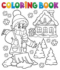 Image showing Coloring book winter theme 3