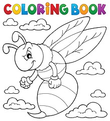 Image showing Coloring book wasp theme 1