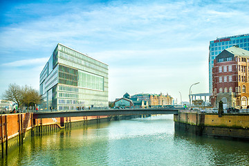 Image showing view of Hamburg city canal