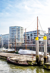 Image showing view of Hamburg port and modern buildings