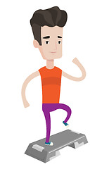 Image showing Man exercising on steeper vector illustration.