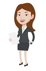 Image showing Female television anchorwoman vector illustration.