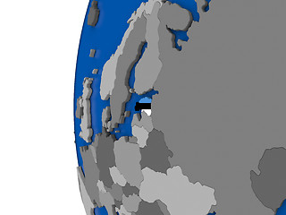 Image showing Estonia on globe