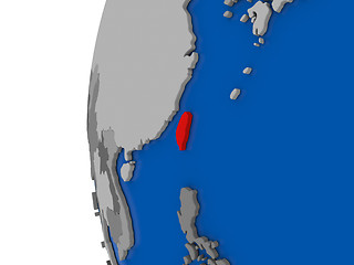 Image showing Taiwan on globe