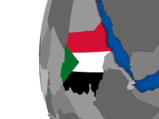 Image showing Sudan on globe