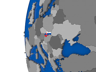 Image showing Slovakia on globe