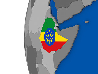 Image showing Ethiopia on globe