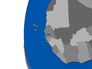 Image showing Gambia on globe