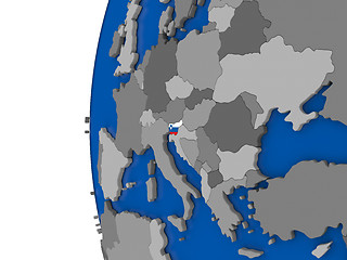 Image showing Slovenia on globe