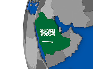 Image showing Saudi Arabia on globe