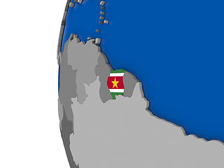 Image showing Suriname on globe