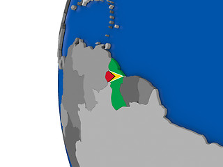 Image showing Guyana on globe