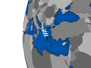 Image showing Greece on globe