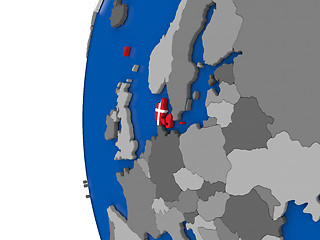 Image showing Denmark on globe