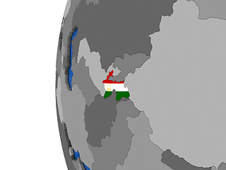 Image showing Tajikistan on globe