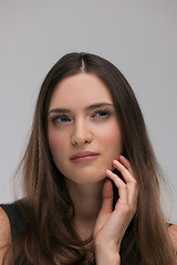 Image showing portrait  of beautiful young brunette woman